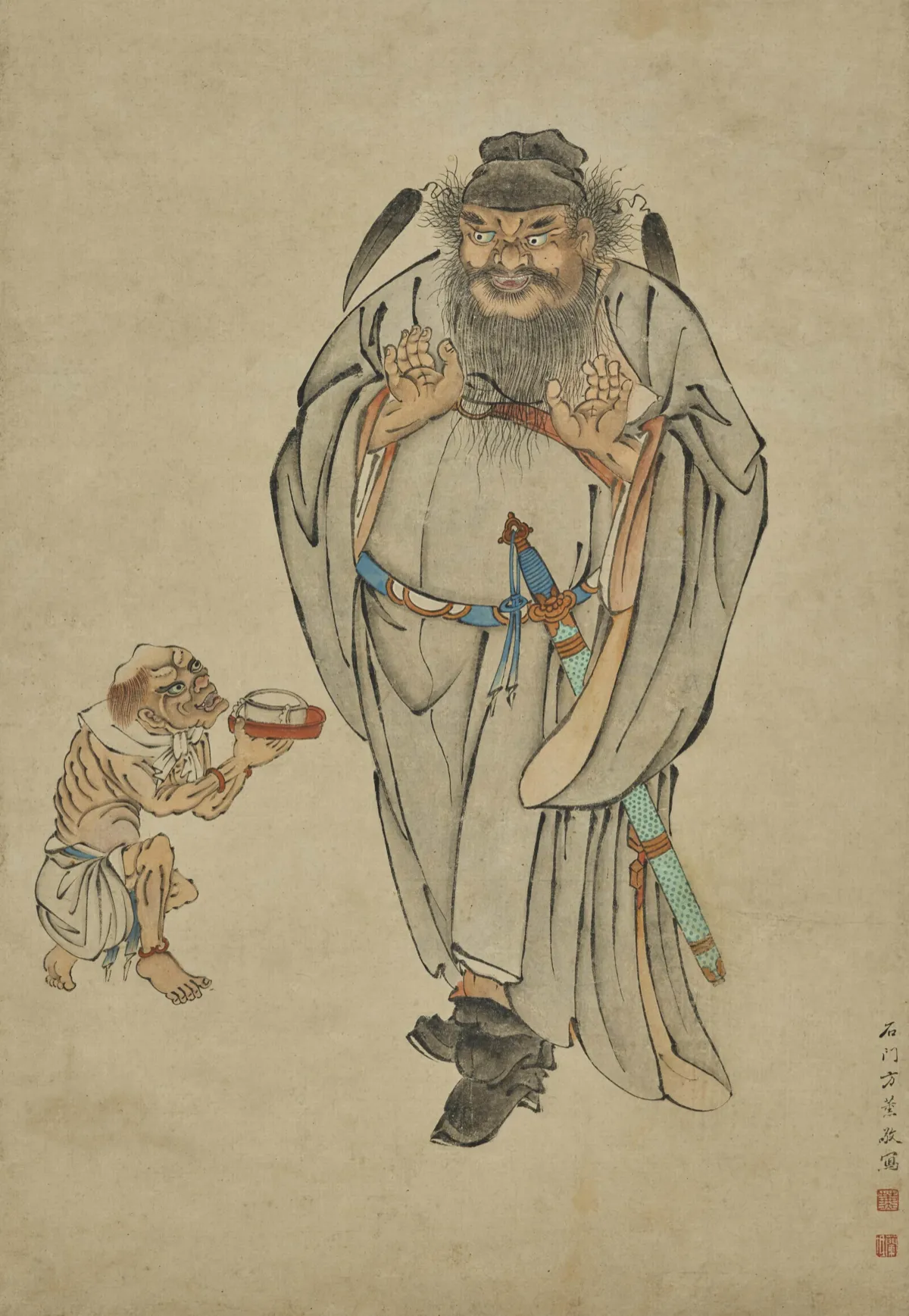 方薰《钟馗像轴》